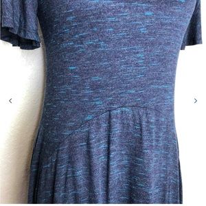 Anthropologie Dolan navy blue marled asymmetrical hem dress size XS